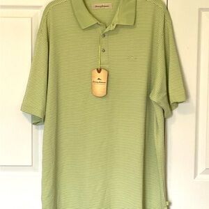 Tommy Bahama Green Striped Men's Polo Shirt